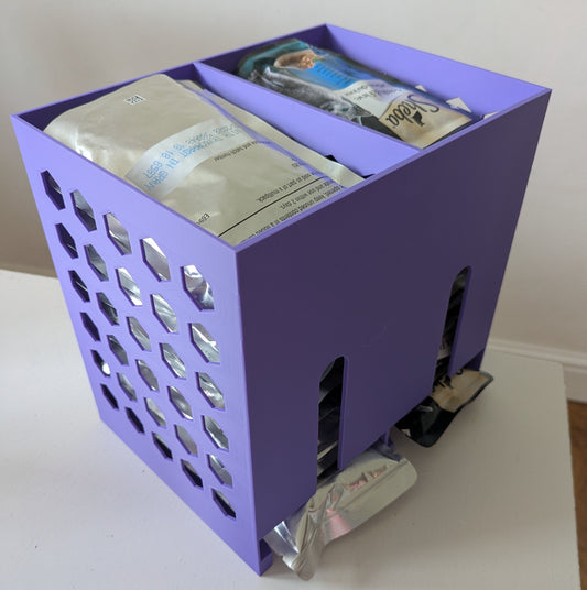 Double size pet food pouches holder & dispenser