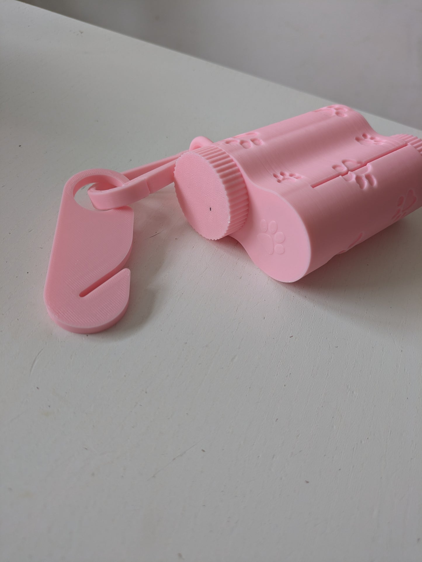 3 in 1 dog poop bag roll and snack container with hook for used poop bag