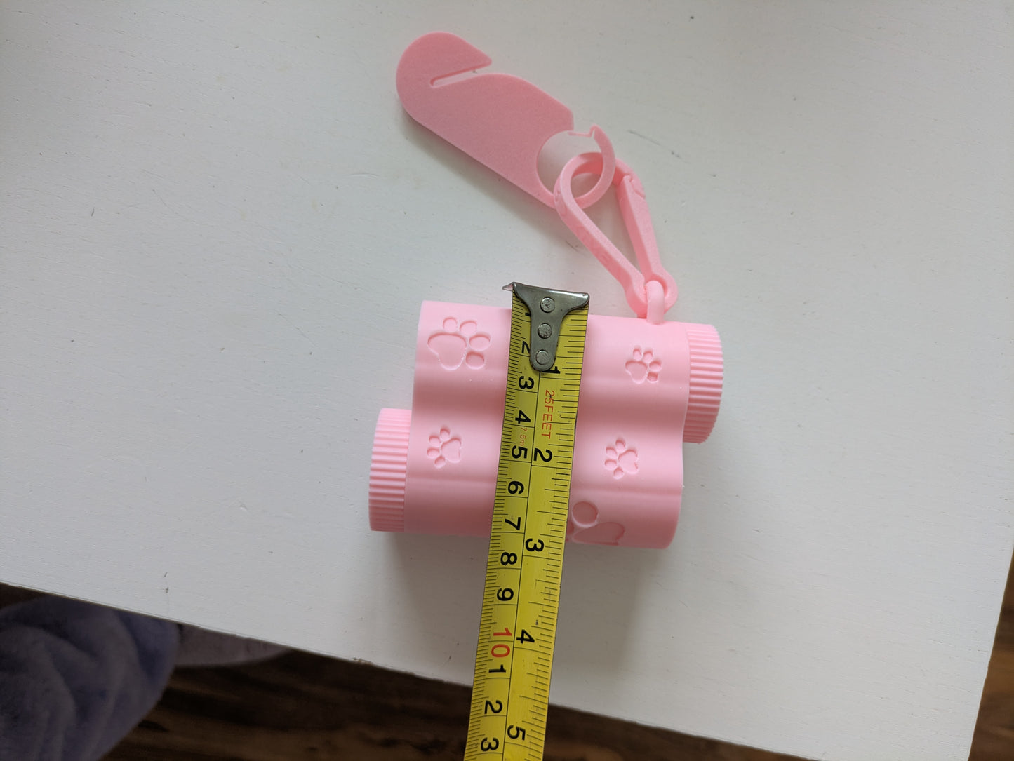 3 in 1 dog poop bag roll and snack container with hook for used poop bag